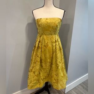 Maeve, golden yellow strapless dress